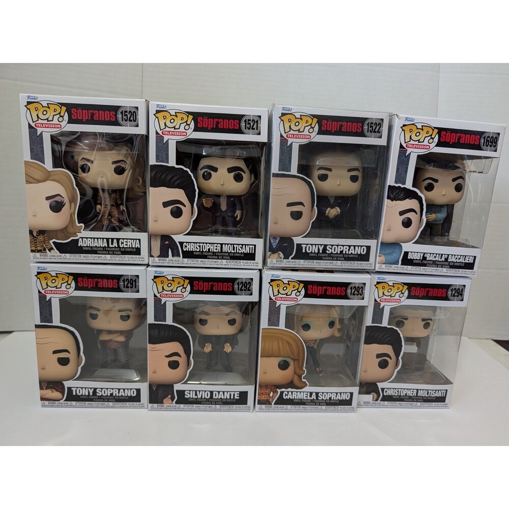 The Sopranos Lot 8 Funko Pops Tony,Christopher,Adrianna , Silvio, Carmela ,Bobby